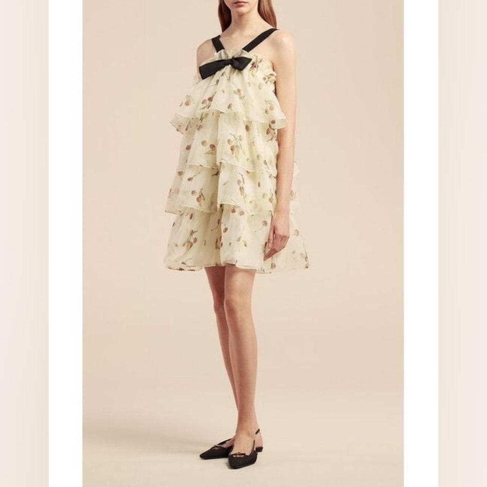 NWT Rebecca Taylor Cherry Tiered Organza Dress - 10